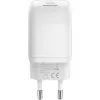 Caricabatterie rapido USB-C Nano, PD, GaN, 65 Watt (bianco, 1x USB-A, 2x USB-C PD, Charge 3.0)