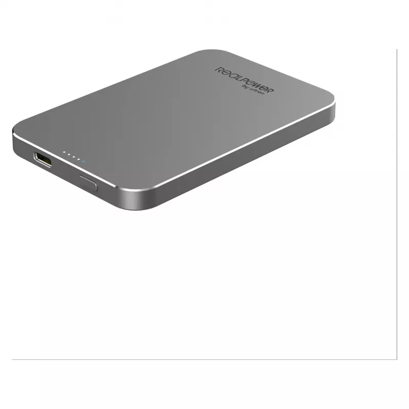 Powerbank RealPower PB-5000 MAG grigio 5.000 mAh