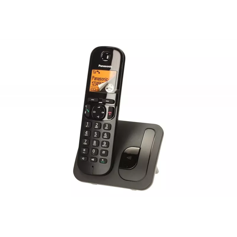 Panasonic KX-TGC 210 PDB telefono DECT nero con identificazione del chiamante