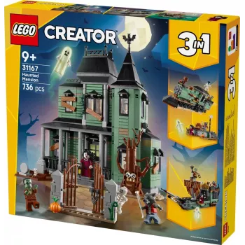 Giocattolo da costruzione LEGO Creator 3-in-1 casa infestata modello 31167 – 736 pezzi, 3 modelli, 5 minifigure