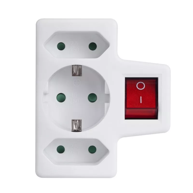 Maclean MCE215 adattatore multipresa, 1x16 A + 2x2,5 A Schuko