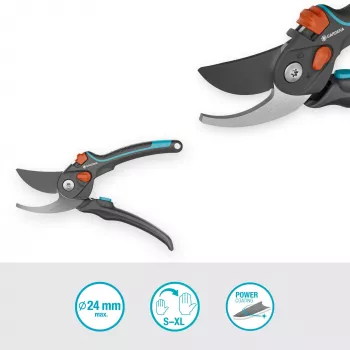 Cesoia da giardino PremiumCut Pro Flex (grigio/turchese, bypass, apertura impugnatura regolabile con continuità)