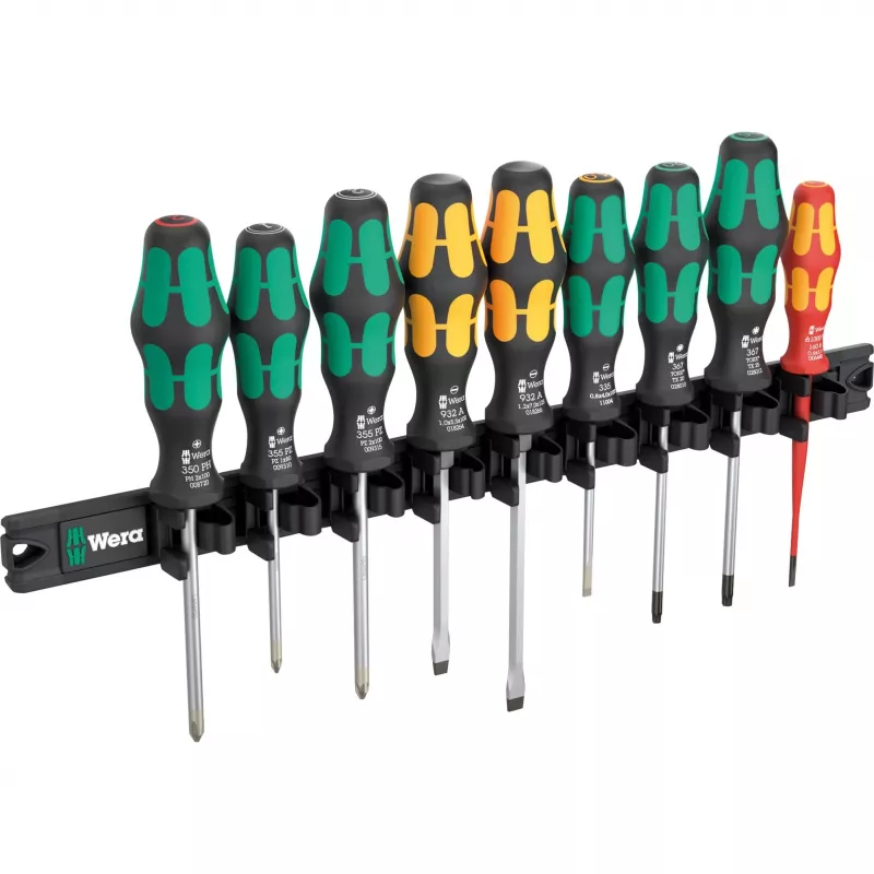 Wera 9650 barra magnetica set di cacciaviti Kraftform, 9 pezzi (05051012001)