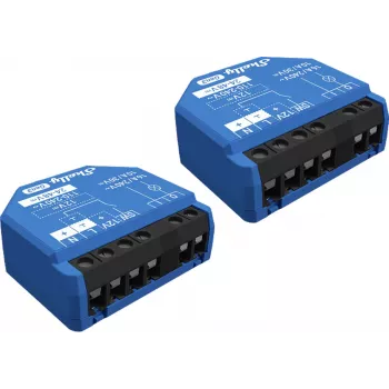 Interruttore intelligente Shelly 1 Gen3, wireless, 240 V AC, case in plastica, 42×16×37 mm, confezione da 2