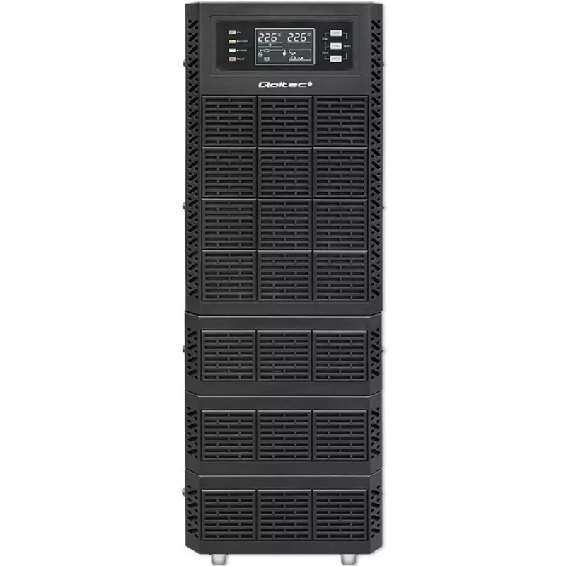 Qoltec 52284 UPS gruppo di continuità | 10kVA | 10000W | fattore di potenza 1,0 | LCD | EPO | USB | online