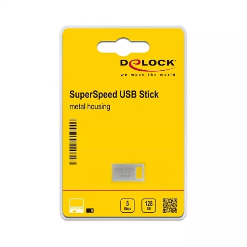 Chiavetta USB DeLOCK 128GB USB Type-A 3.2 Gen 1 case in metallo