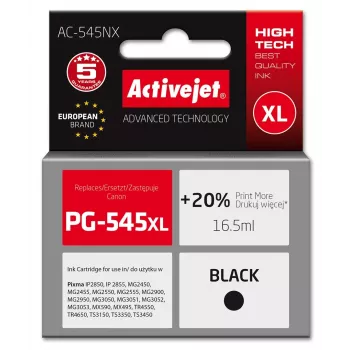 ActiveJet AC-545NX nero inchiostro pigmentato compatibile, sostituisce Canon PG-545XL, alta resa 16,5 ml
