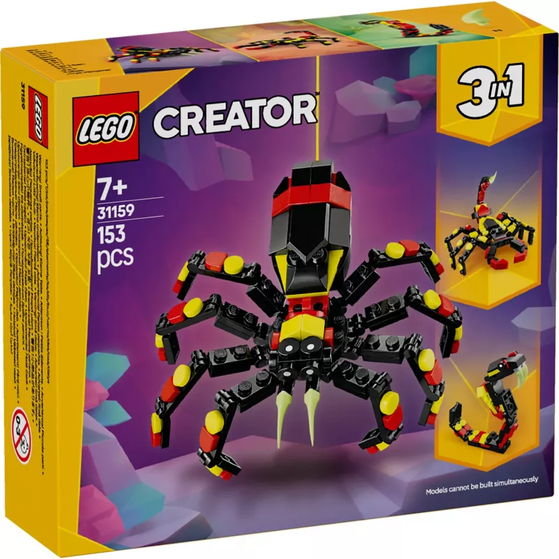 LEGO Creator 3-in-1 modello ragno da costruire 31159 — 153 pezzi, età 7+, 110×150×50 mm