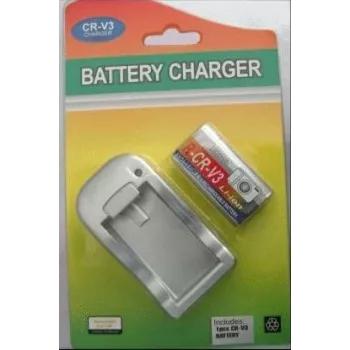 Batteria CR-V3 ricaricabile con caricabatterie, Extra Digital DV00DV1219 — sostitutiva CRV3 in formato Kodak