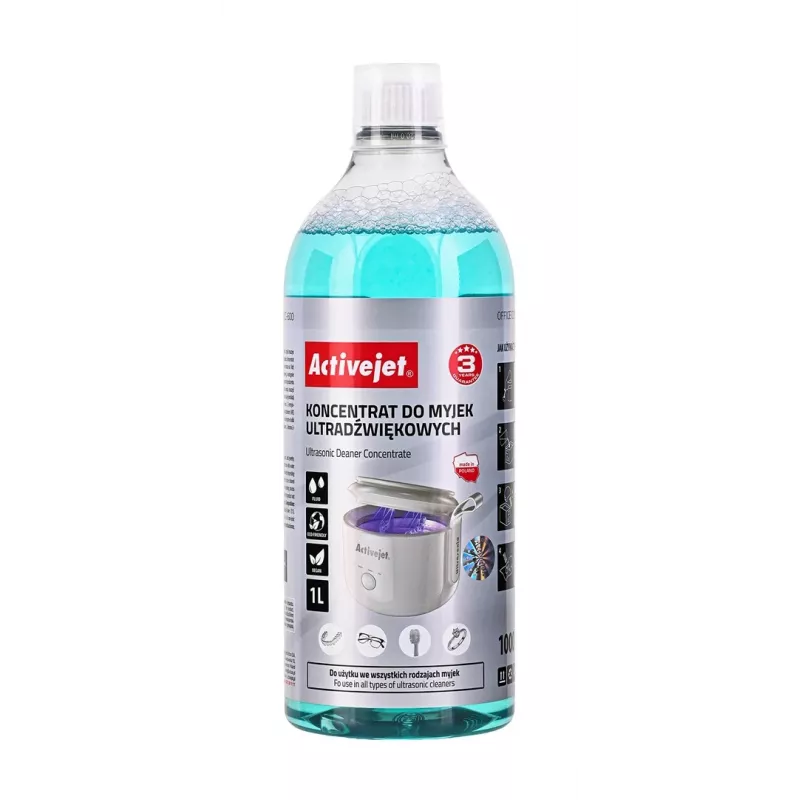 Concentrato detergente per pulitore a ultrasuoni UV ActiveJet AOC-600, flacone spray 1 L