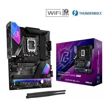 Scheda madre ASRock Z890 Lightning WiFi — Intel Z890, LGA1851, ATX, 4× DDR5, Wi‑Fi 7, 2.5Gb LAN, Thunderbolt 4