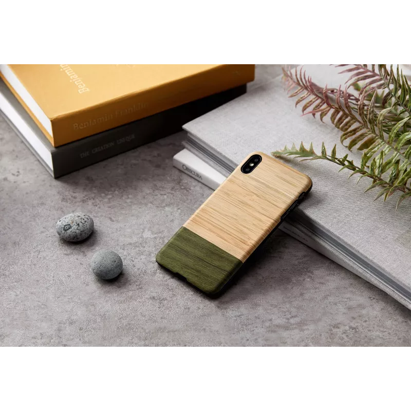 Custodia per smartphone man and wood per iPhone XS Max — retro in legno foresta di bambù, custodia protettiva