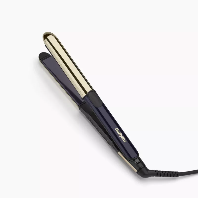 Piastra per capelli BABYLISS ST484E — piastre in ceramica, tecnologia Warm, 230 V, cavo 3,3 m, nero/oro