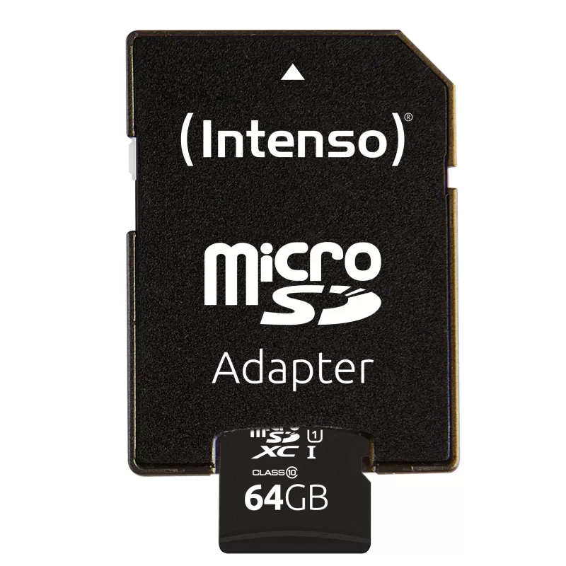 Intenso Performance - scheda di memoria flash (microSDXC con adattatore SD) - 64GB - UHS-I U1 / Class10 - microSDXC UHS-I (3424490)