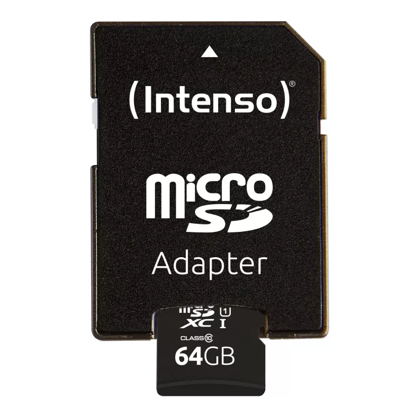 Intenso Performance - scheda di memoria flash (microSDXC con adattatore SD) - 64GB - UHS-I U1 / Class10 - microSDXC UHS-I (3424490)