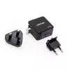 Unitek P1117B Caricabatterie universale mobile USB-C PD 65W, 2x USB‑C PD + 1x USB‑A, nero