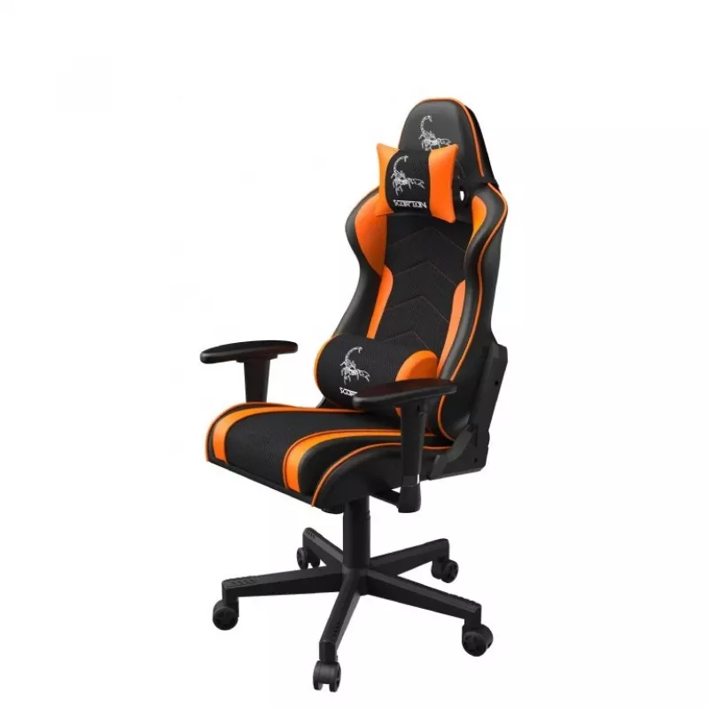 Sedia da gaming GEMBIRD GC-SCORPION-04X nero-arancio design ergonomico, seduta regolabile, schienale alto