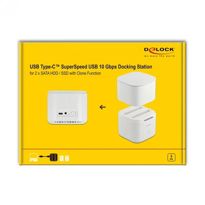 Docking station DeLOCK USB Type-C™ 3.2 per 2 x dischi/SSD SATA da 2,5 pollici