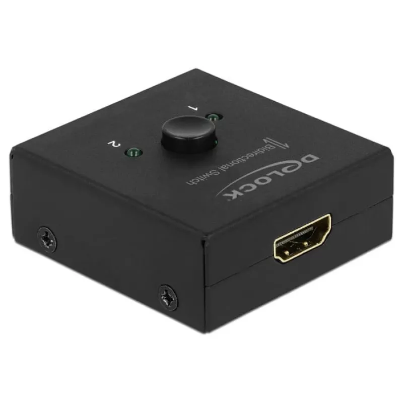 DeLock HDMI 2-1 bidirezionale 4K 60 Hz compatto - Retail Box - switch video/audio - 2 x HDMI - desktop (64072)