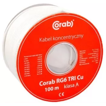 Cavo coassiale RG6 TRI Cu CORAB (matassa 100 m) classe A