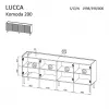 Cassettiera cama meble LUCCA 4D, 200×40×80 cm, nera, struttura in truciolare