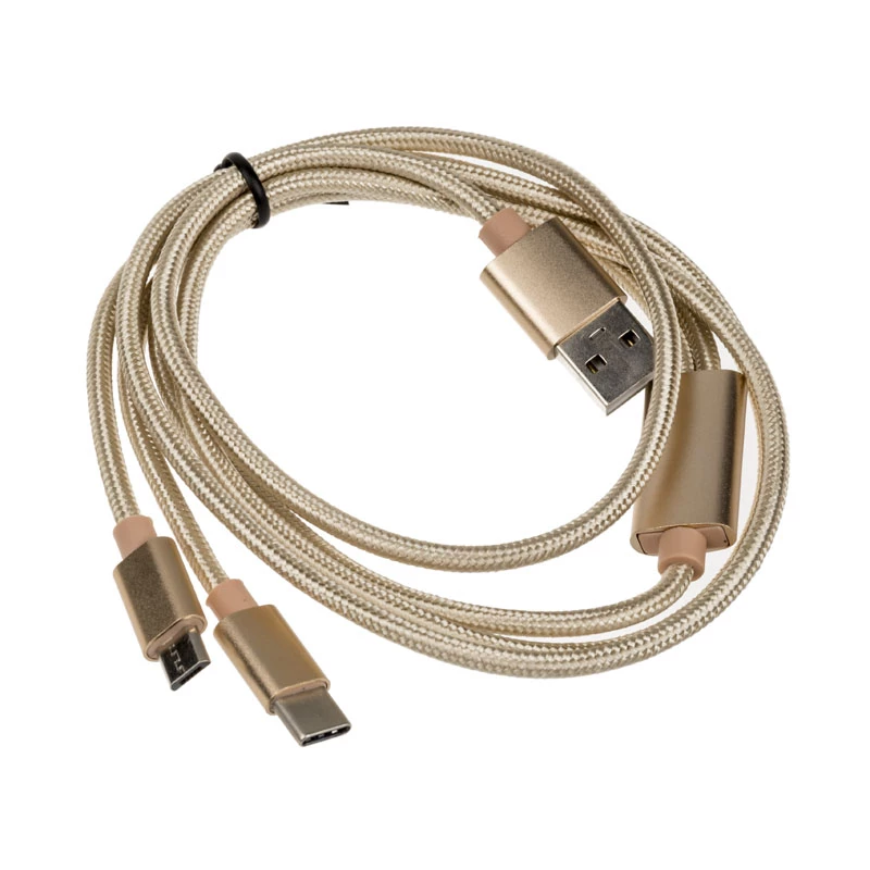 Cavo USB Akasa AK-CBUB42-12GL 1,2 m USB 2.0 USB A USB C/Micro-USB B oro (AK-CBUB42-12GL)