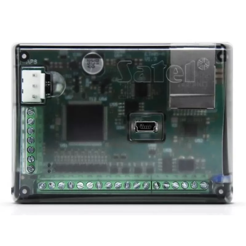 Modulo di notifica SATEL ETHM-A per sistemi di allarme di sicurezza, 12 V, 80 mA, 83×26×60 mm