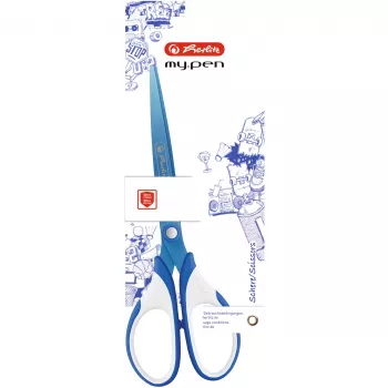 Penna singola Herlitz my.pen punta tagliata blu bianco
