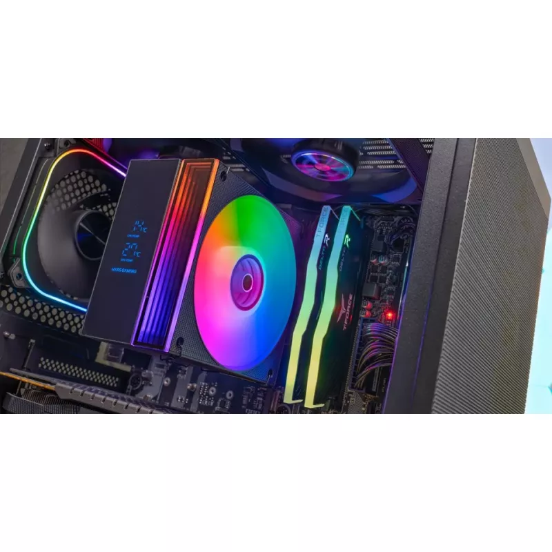 Dissipatore TACENS Mars Gaming MCPU-LCD, ventola 120 mm, TDP 300 W, supporta LGA1700/1200/115x/1366 e AM4/AM5, nero
