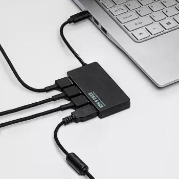 Akyga AK-AD-52 hub USB-C attivo, USB-C (M) a 4x USB-A (F), USB 3.1, 20 cm