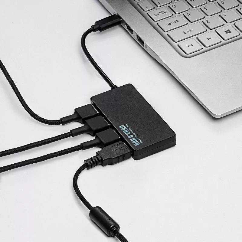 Akyga AK-AD-52 hub USB-C attivo, USB-C (M) a 4x USB-A (F), USB 3.1, 20 cm