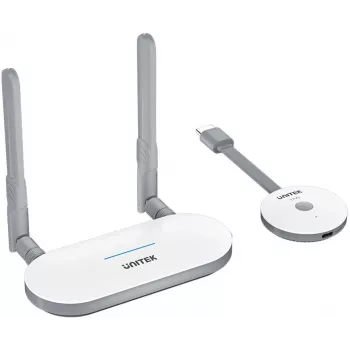 Sistema di trasmissione wireless segnale HDMI-AV Unitek V1183A01, trasmettitore e ricevitore, portata fino a 50 m