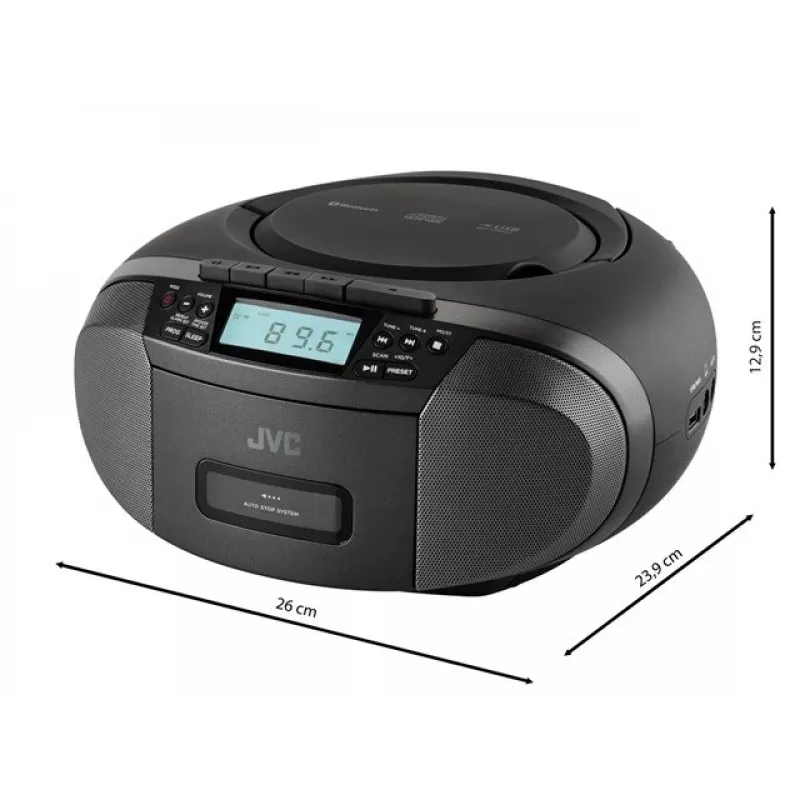 Lettore radio JVC RC-E444B nero con lettore CD e sintonizzatore FM