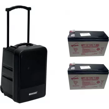 Sistema PA wireless portatile Omnitronic MOM-10BT4 con Bluetooth, 2x batteria ricaricabile