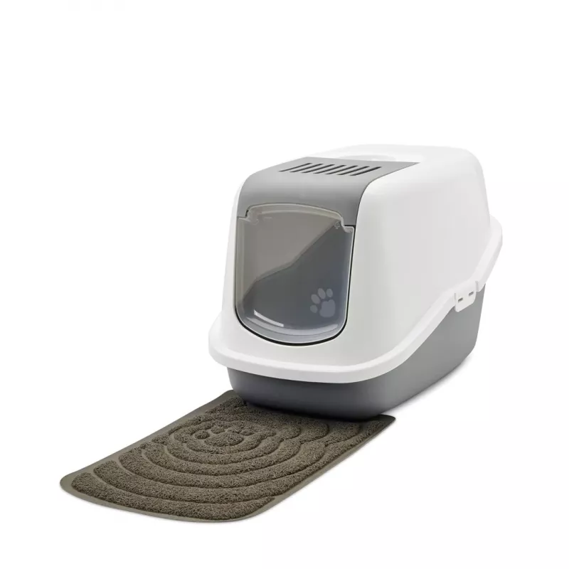 SAVIC Nestor bianco-grigio - lettiera per gatti con cupola - 56x39x38,5 cm - 1 pezzo