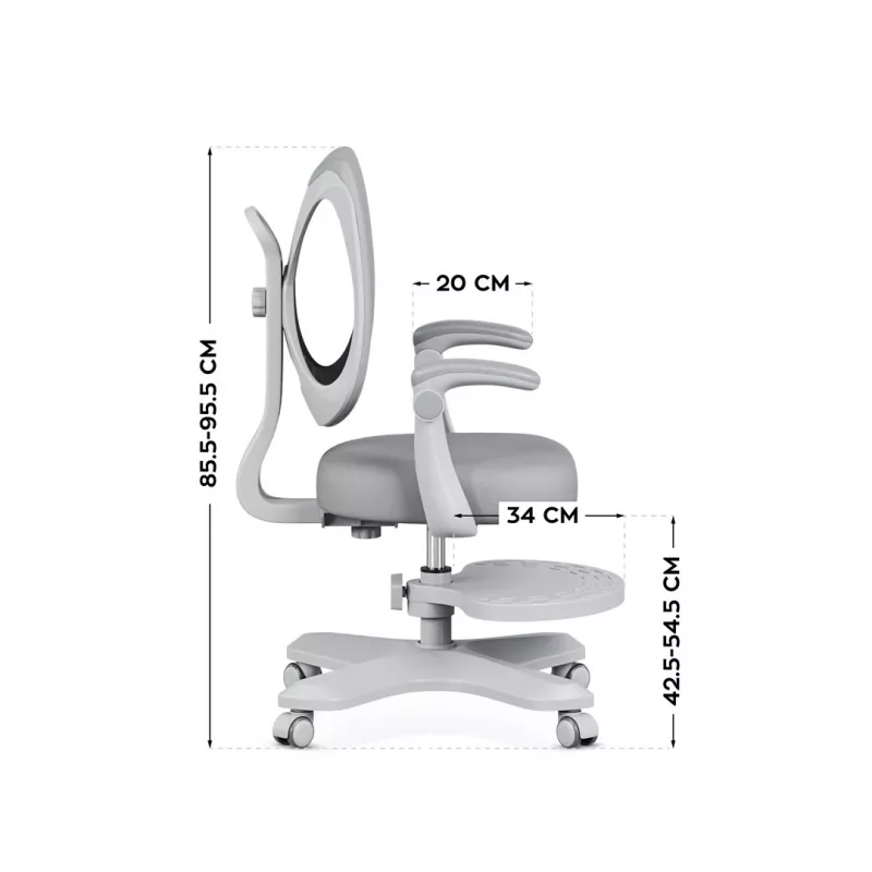 Sedia da ufficio girevole mark adler Junior 4.6 grigio — sedia da lavoro ergonomica compatta