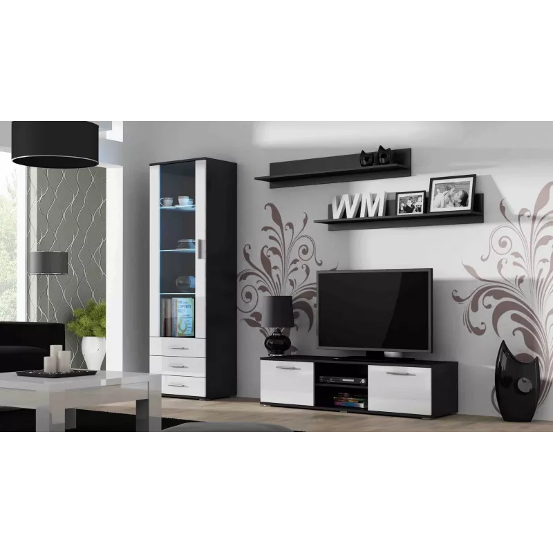 Cama supporto TV SOHO 140 nero/bianco lucido