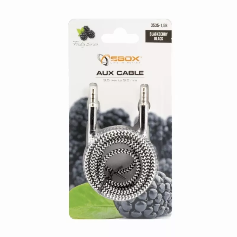 Sbox cavo AUX 3,5mm a 3,5mm Blackberry nero 3535-1.5B