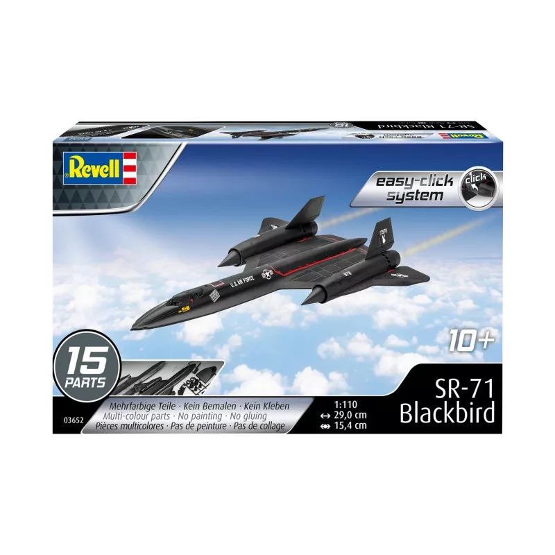 Revell scala 1/110 Lockheed SR-71 Blackbird Easy Click kit di montaggio
