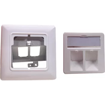 Presa Helos Keystone 2 porte bianco puro per moduli Keystone