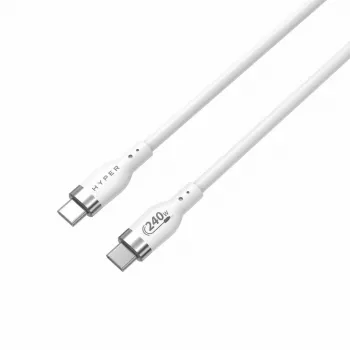 HYPER HyperJuice Cavo USB-C a USB-C in silicone 240W (0,9 m/1 m) - bianco