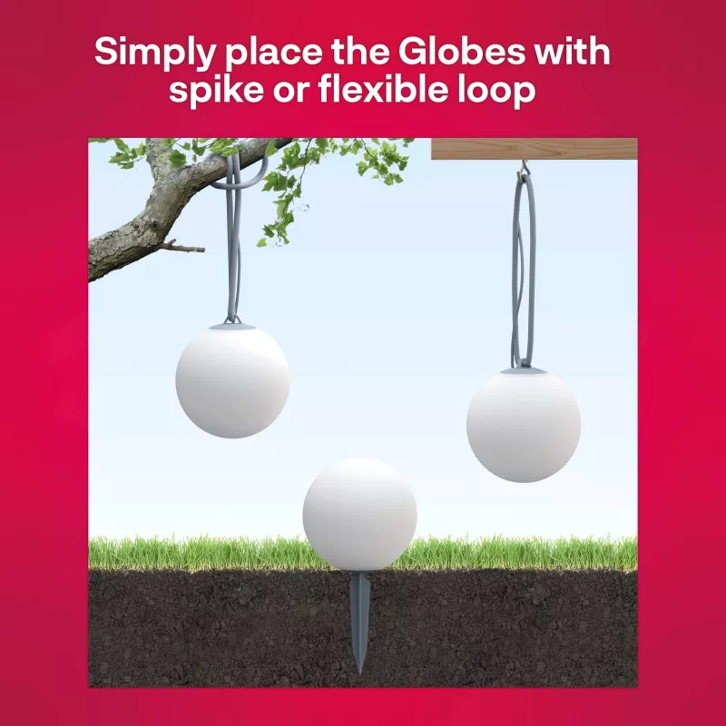 Outdoor Smart Globe Light Colour confezione da 3, luce LED sostituisce 33 Watt