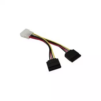 Synergy21 Cavo SATA alimentazione 4pin -> 2 x 15pin (dritto) **