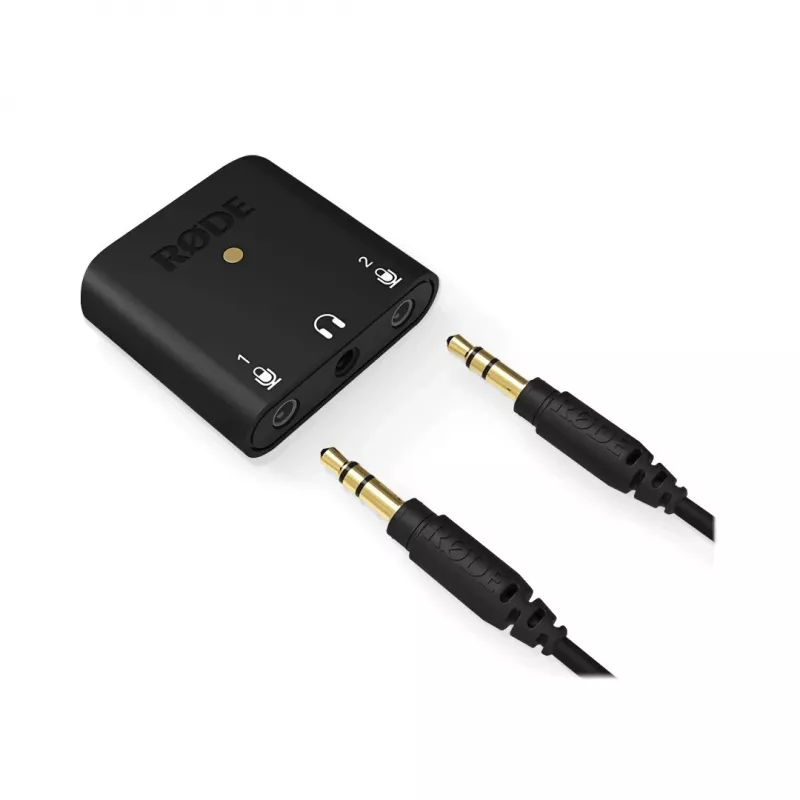 RØDE AI-Micro interfaccia audio mobile, 2x ingressi TRS/TRRS da 3,5 mm, uscita cuffie da 3,5 mm, USB-C, nera