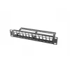 Lanberg PPKS-9112-B Pannello di permutazione vuoto 12 porte 1U 10 pollici con organizer Keystone, nero