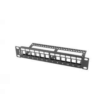 Pannello cieco per rack LANBERG PPKS-9112-B, 12-Port, 1HE, metallo, grigio, 254×44,5×99,3 mm