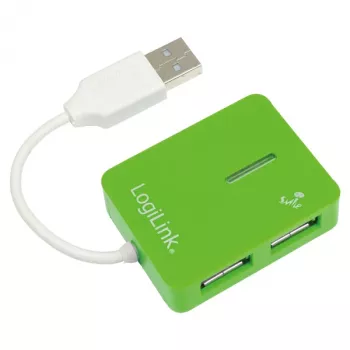Hub USB LOGILINK UA0138 — hub USB 2.0 4 porte, verde, fino a 480 Mbit/s