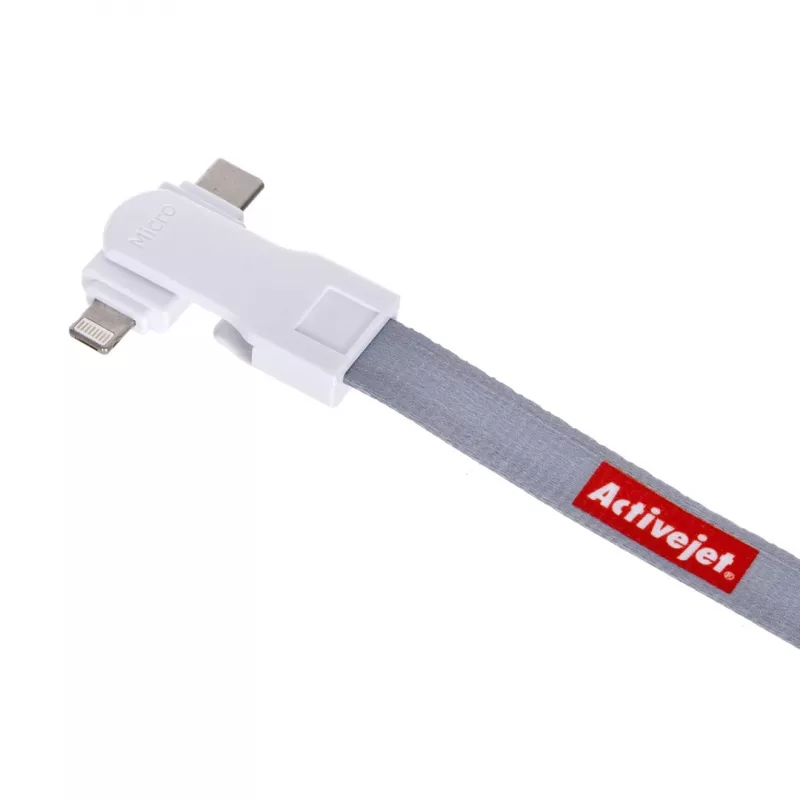 Lanyard Activejet con cavo di ricarica caricabatterie 3 in 1 per cellulare