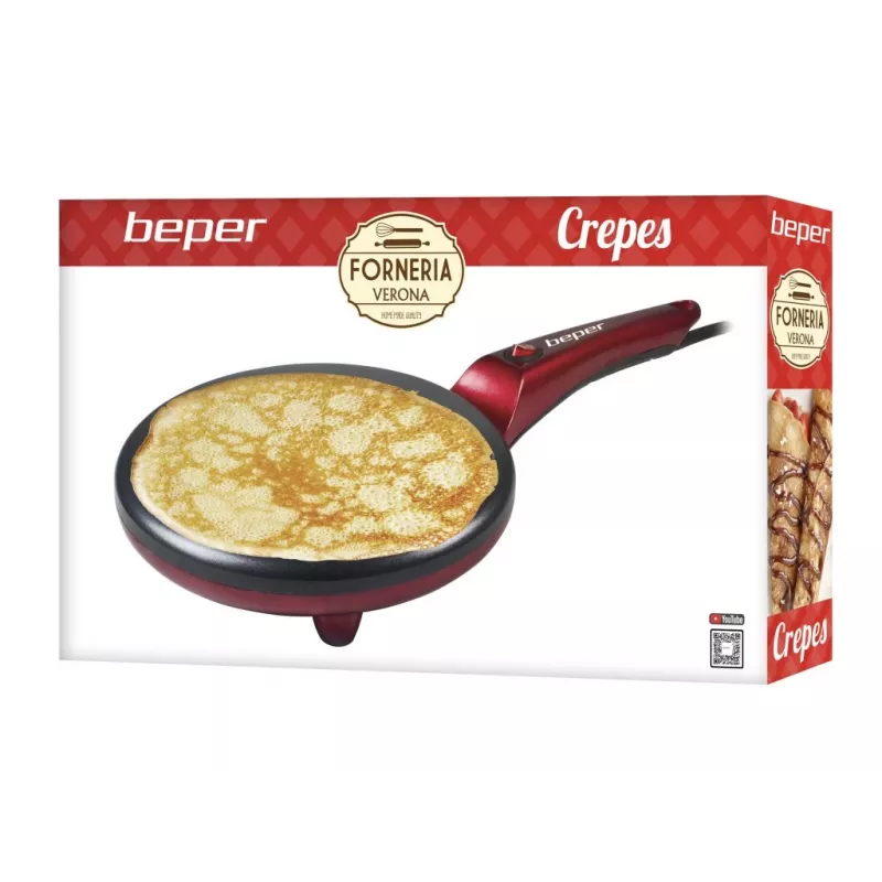 Macchina per crêpe Beper BT.710Y – preparatore elettrico di pancake, piastra antiaderente