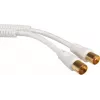 - Cavo antenna - connettore IEC maschio a connettore IEC femmina - 2 m - schermato - 100 dB - bianco